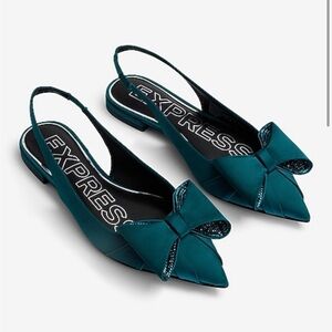 NWT Express Rhinestone Bow Slingback Flats - size 7